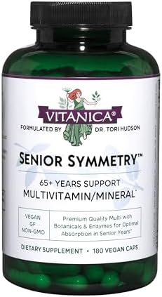 Vitanica, Senior Symmetry, 65 Years and Up Multivitamins and Minerals, Vegan, 180 Capsules