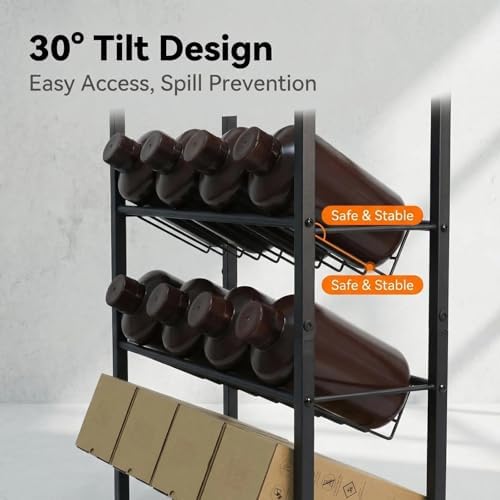 3D Printer UV Resin Bottle Storage Rack, 4 Tier 12 Bottles (1kg) | Carbon Steel Grid Design Heavy Duty Holder