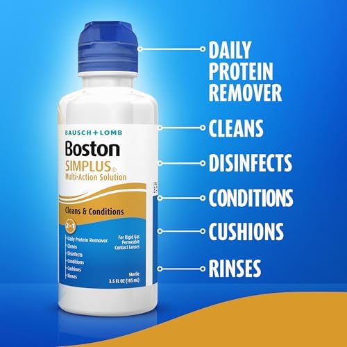 Boston SIMPLUS Multi-Action Solution, Cleans & Conditions Rigid Gas Permeable (RGP) Lens, Daily Protein Remover, 3.5 Fl Oz