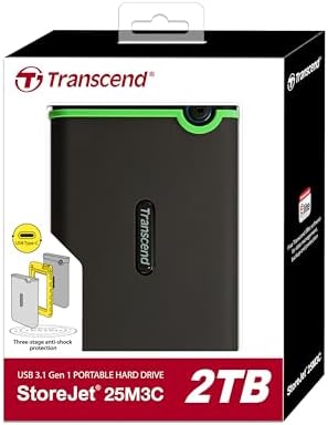 Transcend 4TB StoreJet 25M3 Rugged Portable HDD, One Touch Backup