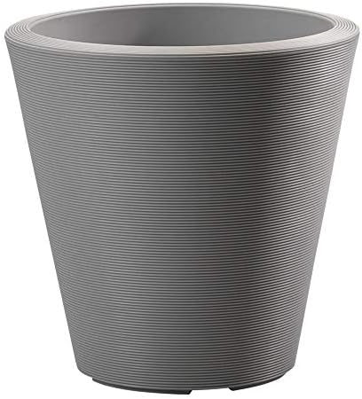 Crescent Garden Madison Planter– Weather-Resistant, Double Walled Indoor/Outdoor Plant Pot with Drain Hole – Durable All-Season Flower Container, 14" W (Cloud White)