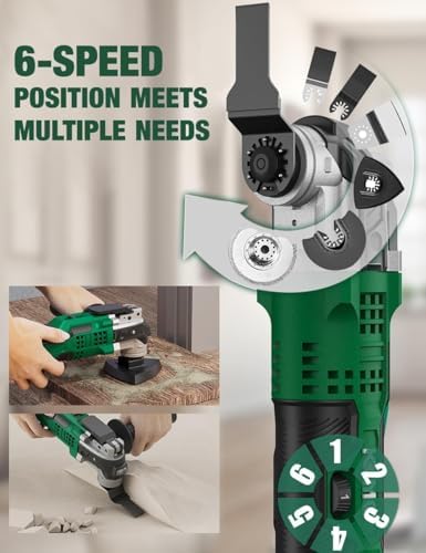 KIMO 20V Cordless Oscillating Tool Kit with 26-Pcs Accessories, Max 21000 OPM, 6 Variable Speed & 3° Oscillating Angle