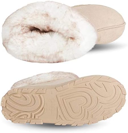 Jessica Simpson Women's and Girls Microsuede Super Soft Bootie Slippers with Indoor Outdoor Sole- Mommy & Me Set Options