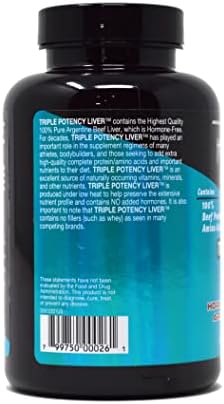Healthy 'N Fit Triple Potency Liver (100 Capsules) - Pure Argentine Desiccated Beef Liver. Hormone Free, Pasture Raised, No Fillers.