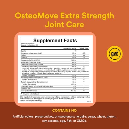 Natural Factors, OsteoMove Joint Care, Extra Strength Support for Joint and Bone Health, Non-GMO, 240 tablets (120 servings)