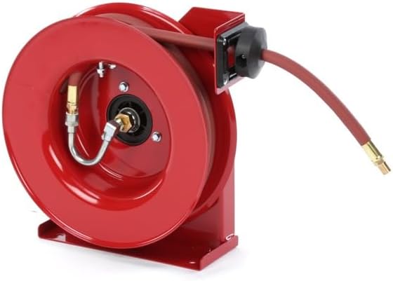 Reelcraft 4625 Premium Duty Spring Retractable Hose Reel, Made with Reinforced Steel, Long Life Drive Spring and Quiet Speed Latch, ⅜” x 25’