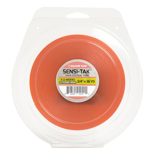 Walker Tape Sensi-Tak Secure Hairpiece Roll 1" x 12 Yards, Extended Wear Wig Tape Double Sided Ultra Hold for Poly Systems, Clear Lace Wig Adhesive for Lace Front Wigs Human Hair and Toupee Adhesives