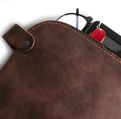 Hide & Drink, Large Rustic All Purpose Utility Bag for Cords & Chargers, Travel Bag, Multi-Purpose Bag, Full Grain Leather