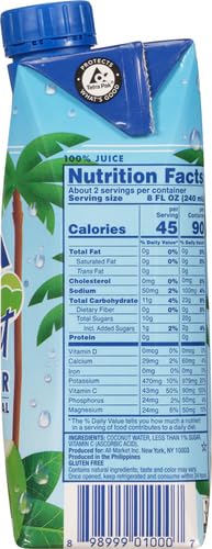 Vita Coco Coconut Water, Pure Original, Refreshing Coconut Taste, Natural Electrolytes, Vital Nutrients, 33.8 Oz (Pack of 6)
