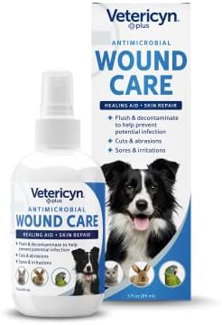 Vetericyn Plus Dog Wound Care Spray | Healing Aid and Skin Repair, Clean Wounds, Relieve Dog Skin Allergies, Safe for All Animals. 16 ounces