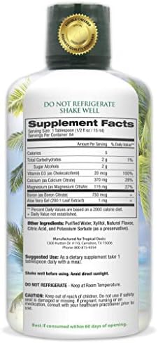 Tropical Oasis Liquid Calcium Magnesium - Natural Formula w/Support for Strong Bones - Liquid Vitamins w/Calcium