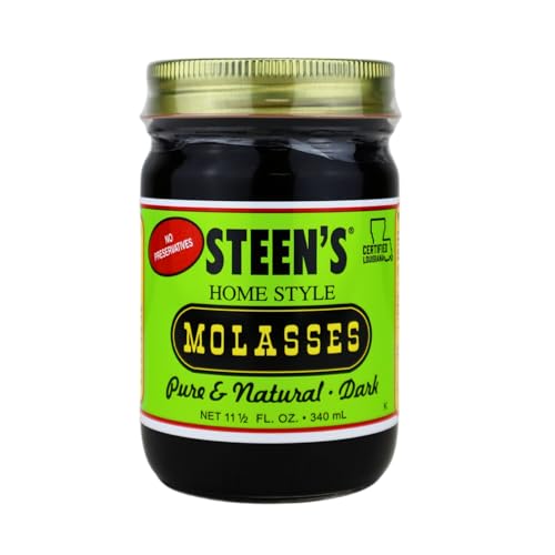 Steen's Home Style Molasses 11.5 oz - Rich, All-Natural Flavor for Baking and Cooking - 100% Pure & Natural - No Preservatives Homestyle - Hearty Flavor in Gingerbread, Cookies, Brown Sugar and Dark Rum (1 Pack)