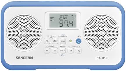 Sangean PR-D19BK FM Stereo/AM Digital Tuning Portable Radio with Protective Bumper (Gray/Black)