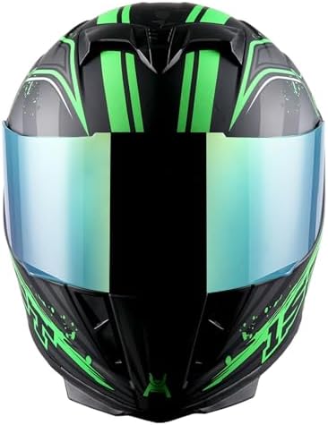 1Storm Motorcycle Full Face Helmet Skull King Matt Black + One Extra Clear Shield: HJK311