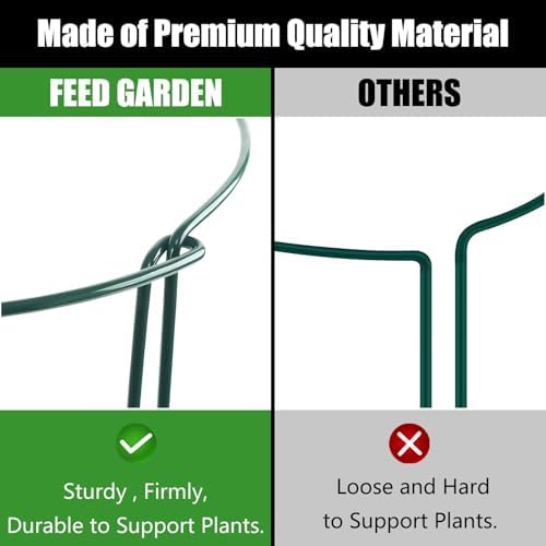 FEED GARDEN Peony Cages and Supports, 6 Pack Plant Support Stakes for Outdoor & Indoor Plants