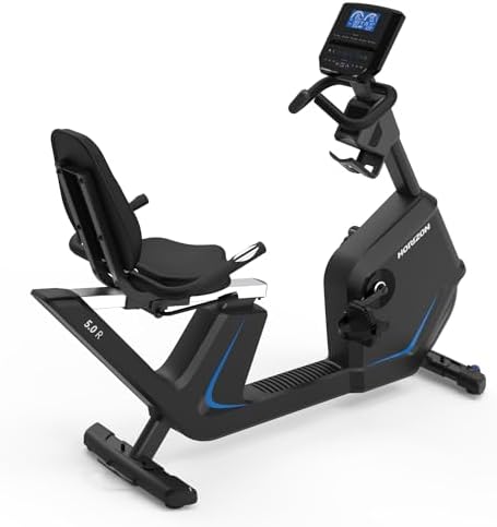 Horizon Fitness 5.0R Recumbent Bike, Fitness & Cardio, Magnetic Resistance Cycling Bike with Bluetooth, Comfort Seat with Lumbar Support