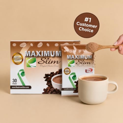 Maximum Slim Premium Instant Cocoa – Creamy, Delicious 4-in-1 Formula with Natural Herbal Extracts for Energy & Vitality