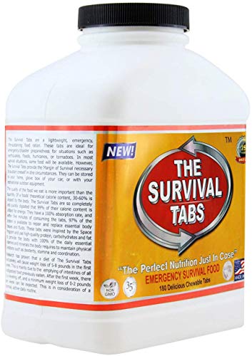 Survival Tabs – Emergency Food Supply – 10-Day Chocolate Tabs, High-Protein | Loaded with 15 key vitamins and minerals for everyday energy needs - fits neatly in backpacks, glove boxes, or pantry shelves