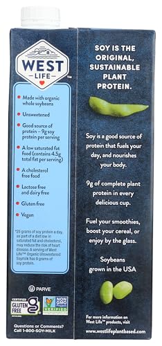 West Life Organic Unsweetened Soy Milk, 32 FZ