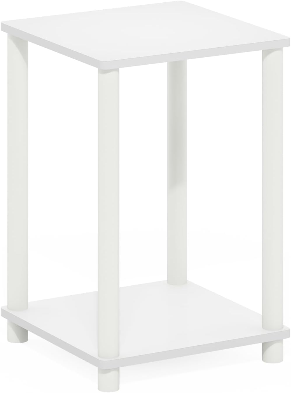 Furinno Turn-N-Tube End Table Corner Shelves, Set of 2, Dark Cherry/Black | Stackable Modern End Table with Open Shelf, Night Stand, Bedside Table, for Living Room, Bedroom