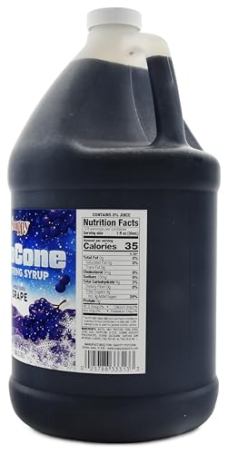 Snappy Blue Raspberry Sno Cone Syrup, 1 Gallon (128 oz), Ready to Use for Snow Cone Machines and Shaved Ice