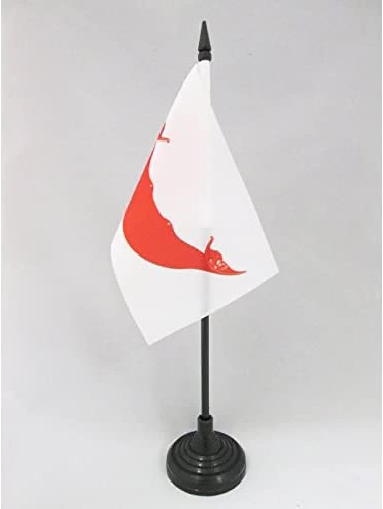 AZ FLAG Nicaragua Table Flag 4x6 in 100D Polyester Plastic Base | Indoor use Nicaraguan 15x10 cm desk flag stitched finish with reinforced edges with plastic pole
