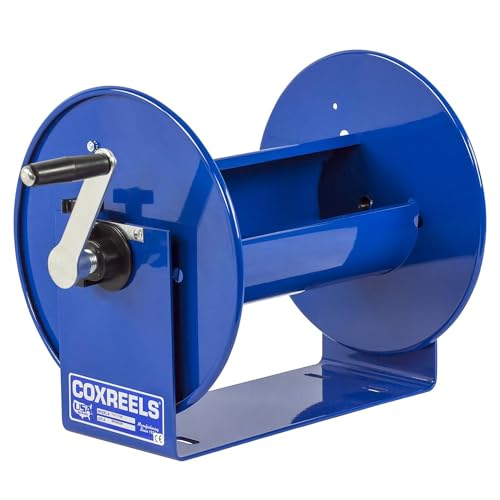 Coxreels 112-3-100 Hand Crank Hose Reel - Heavy-Duty Steel Frame for Stability - Adjustable Tension Brake for Controlled Operation- Fits 3/8 x 100 ft Hose - 12 x 18.25 x 13 inches
