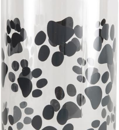 Lixit® Dog Treat Plastic Jar - Airtight Food and Treat Storage Jars for Dogs, Cats, Small Animals and Birds - Made in USA (Paw Prints - Gray, 64 Ounce)
