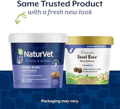 NaturVet – Stool Ease for Dogs – 40 Soft Chews – Helps Maintain Regular Bowel Movements – Enhanced with Sugar Beet Pulp