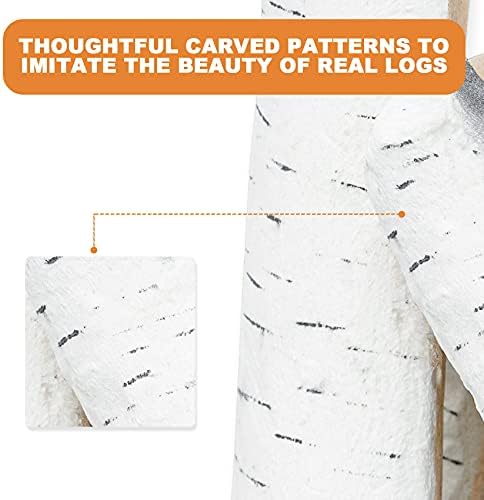 Skyflame 6 Small Piece Set of Birch Ceramic Wood Logs | For All Types of Indoor Gas Inserts, Ventless & Vent Free, Propane, Gel, Ethanol