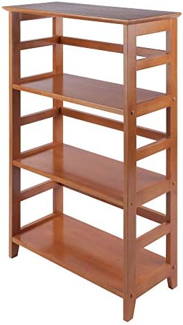 Winsome Studio 3-Tier Bookshelf, Honey Pine, 42" | Classic Display Bookcase, Functional & Stylish Shelving Unit for Convenient Storage in Living Room
