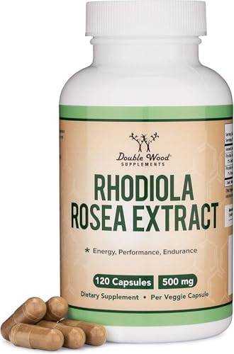 Rhodiola Rosea 500mg, Standardized, Stress, Focus + Energy, 120 Capsules