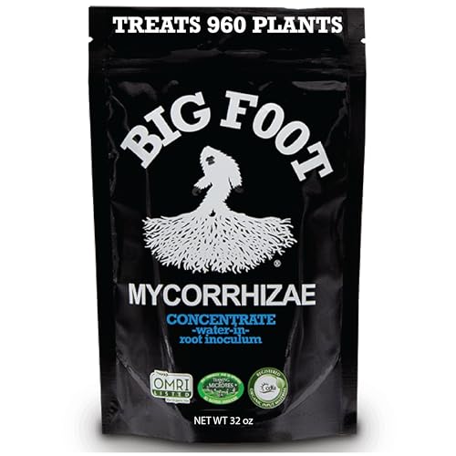 Big Foot Mycorrhizae for Plants, Potted Plants and Gardens - Concentrate Fully Dissolves in Water, Year Round Organic Fertilizer for Root Growth and Healthy Soil - 32 Ounces of Mycorrhizal Inoculant