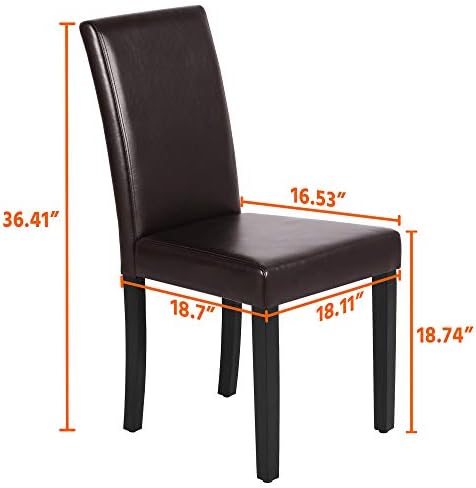 Yaheetech Dining Chairs Set of 8 Upholstered Kitchen Chairs Dark Brown