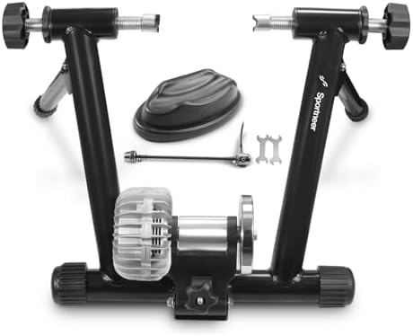 Sportneer Bike Trainer - Fluid Stationary Bike Stand for 26-29" & 700C Wheels - Auto Resistance Control Bike Trainer Stand for Indoor Riding with