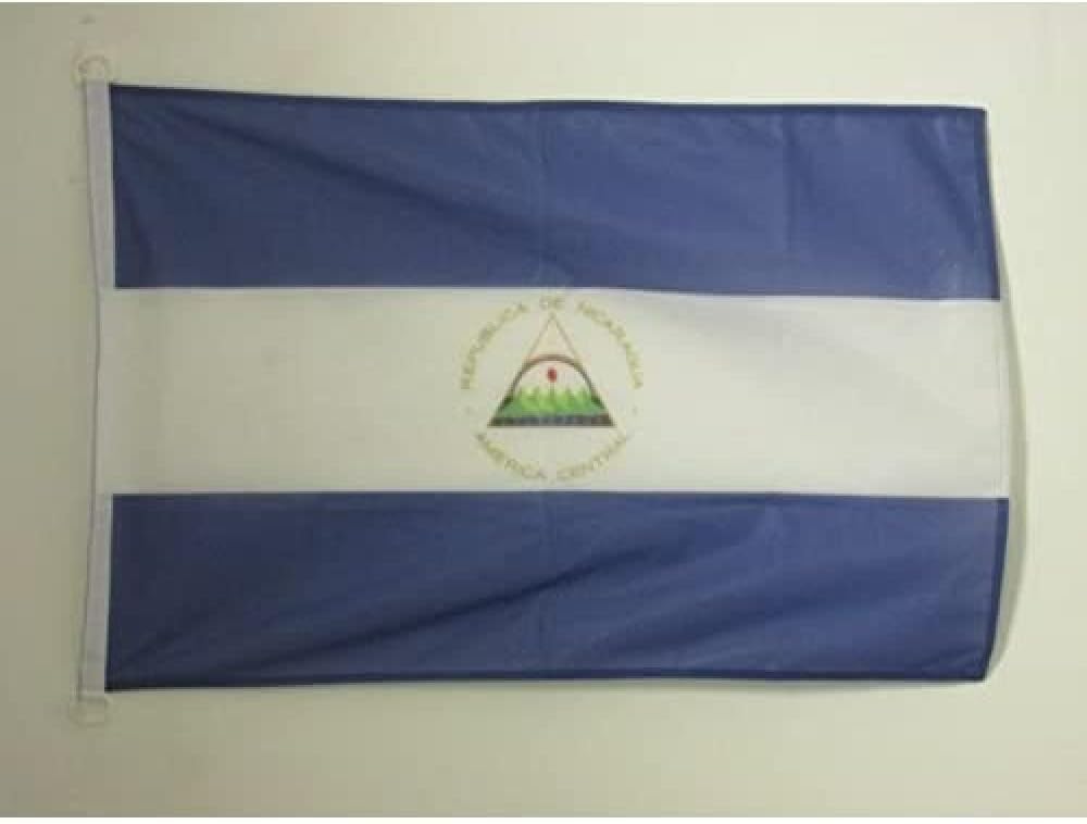AZ FLAG Nicaragua Boat Flag 12x18 in Mesh Polyester Plastic Rings | Outdoor and marine use Nicaraguan 45x30 cm boat flag weather resistant with