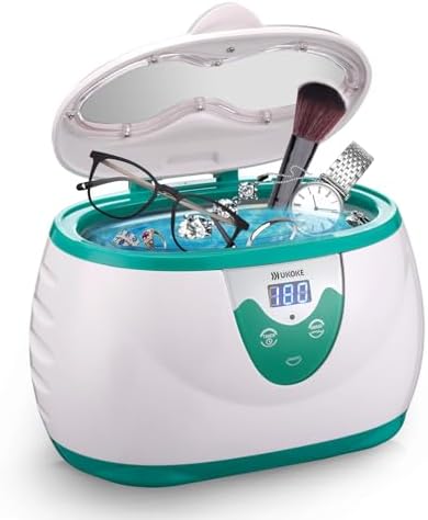 Ukoke UUC06S Ultrasonic Cleaner, Professional Jewelry Cleaner for Eyeglasses, Rings and Watches, 42kHz Portable Sonic Cleaner with 600ml Capacity Stainless Steel Tank