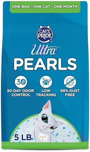 Ultra Pearls Cat Litter - 99.9% Dust Free, Low Tracking, Soft on Paws, Fragrance Free - 5 Lbs.