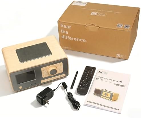 Ocean Digital WR-393 WiFi Internet Radio with FM, Podcast, Bluetooth Speaker, 3.5" Color Display, 30, 000+ Stations, UPnP/DLNA Streaming