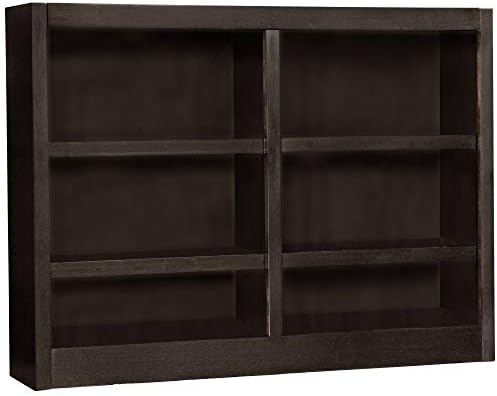 Concepts in Wood MI4836 6 Shelf Double Wide Wood Bookcase, 36 inch Tal (Espresso)