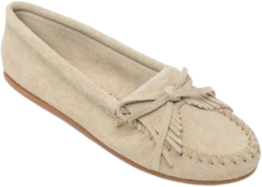 Minnetonka Women's Kilty Suede Hardsole Moccasin
