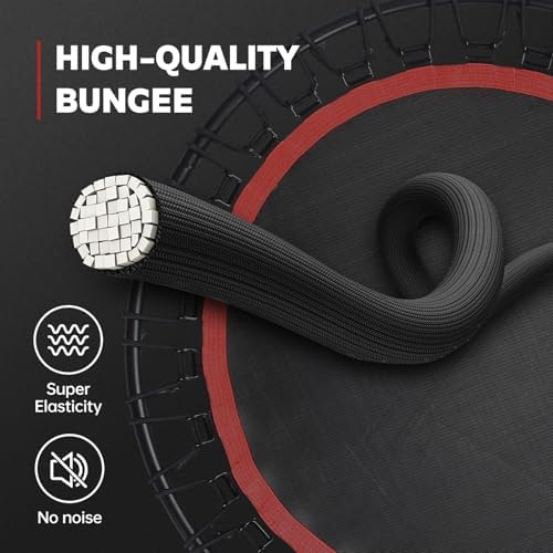 40" Mini Trampoline for Adults, Fitness Rebounder with Elastic Bands, Indoor Exercise Trampoline, Low Impact Workout Equipment for Home Gym
