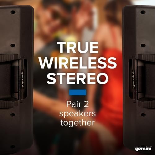 Gemini 15" Bluetooth PA Speaker, 1800 Watts, 3-Ch Mixer (GSP-2200)