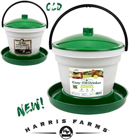 Harris Farms Easy-Fill Poultry Drinker, NO BPA Plastic, 6.25 Gallon | Large Capacity Poultry Drinker, Top-Fill Design, Durable NO BPA Plastic Construction, Ideal for Chickens & Backyard Flocks