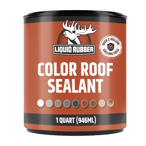 Liquid Rubber Color Roof Sealant - Flat & Metal, White, 1 Gallon | Elastomeric Roof Coating - Waterproof, UV-Stable & Flexible - Compatible with Low-Slope Roofs, Resists Cracking & Chipping