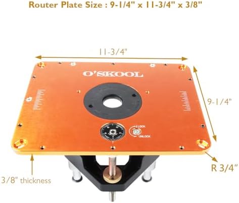 O'SKOOL Router Lift Systems with Router Table Insert Plate Template Kit