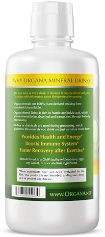 Organa Trace Minerals - Liquid Colloidal Minerals Supplements - Plant Derived for Maximum Absorption - Colloidal Minerals Liquid for Wellness - 32 Ounces