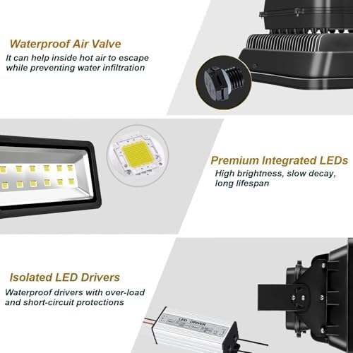 200W LED Flood Lights Outdoor, 20000LM Super Bright Security Floodlight, 100-277V, IP66 Waterproof, Commercial Exterior Light Fixture, 6000K Daylight White, Arena Yard Court Stadium Parking Lot Light