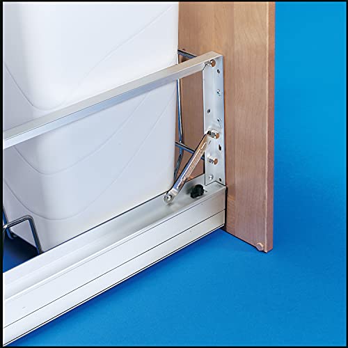 Rev-A-Shelf - 5349-18DM-217 - Double 35 Qt. Pull-Out Brushed Aluminum and Silver Waste Container