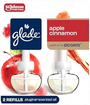 Glade PlugIns Refills Air Freshener, Scented and Essential Oils for Home and Bathroom, Apple Cinnamon, 1.34 Fl Oz, 2 Count